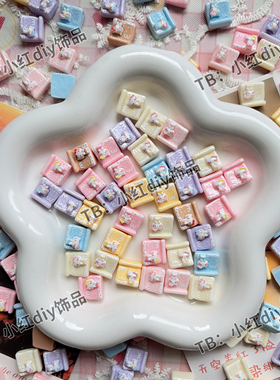 仿真卡通猫咪m袋子diy贴片树脂材质 尺寸1.2cm大小