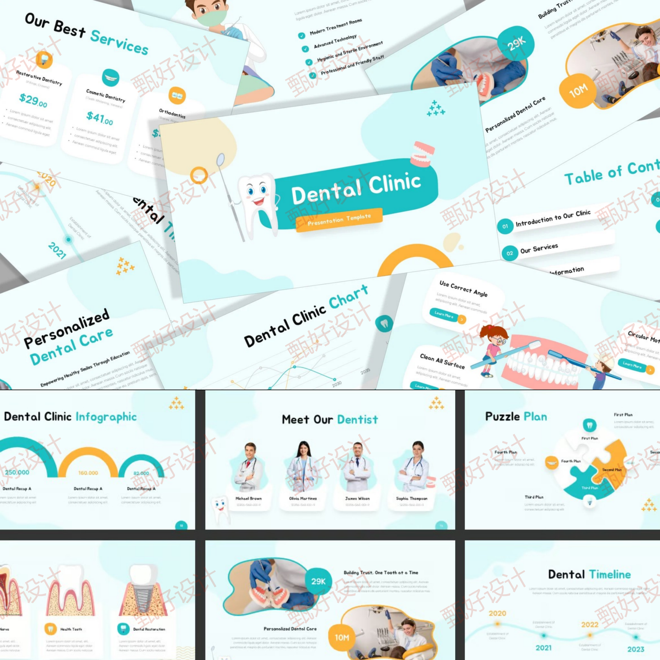 ppt模板牙科诊所医疗护理商业品牌推广产品营销客户业务投资1218,商务/设计服务,设计素材/源文件,淘宝优惠券,粉丝福利购,淘宝优惠卷