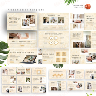 ppt模板婚礼策划结婚典礼婚庆活动商业品牌营销推广业务投资270