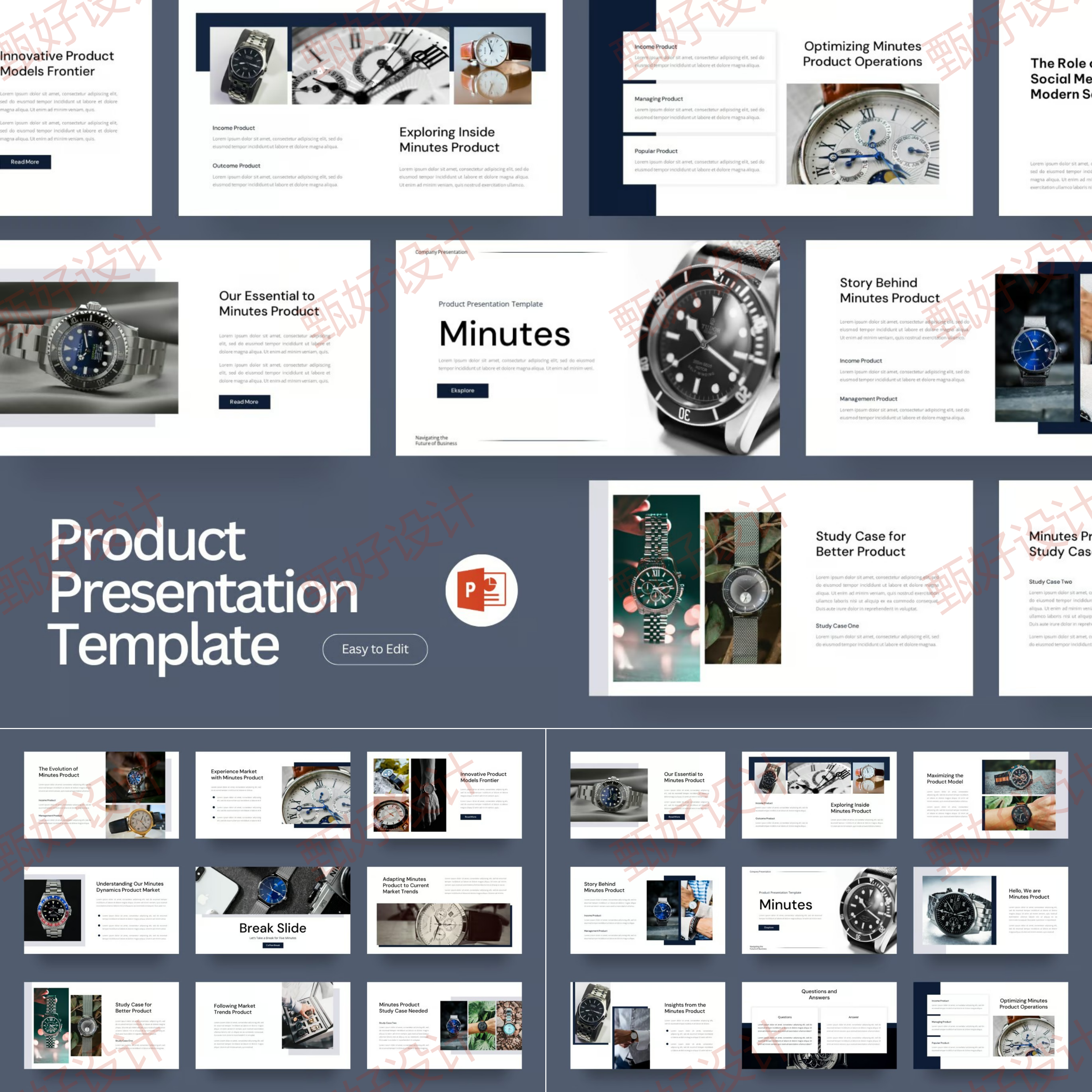 ppt模板机械手表饰品珠宝服装品牌营销商业公司业务投资简介996