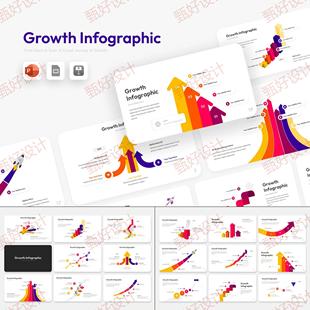 ppt模板业务增长箭头图梯度阶梯工作总结商业客户推广项目投资971