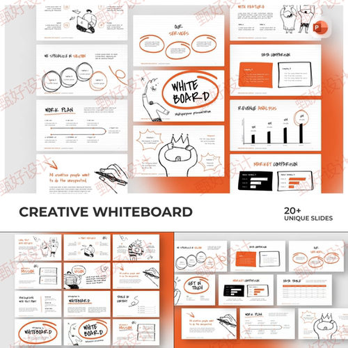 ppt模板白板多用途商业推广品牌营销教育培训客户业务投资1083