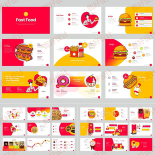 ppt模板快餐汉堡餐饮菜品商业推广品牌营销产品简介项目投资1151