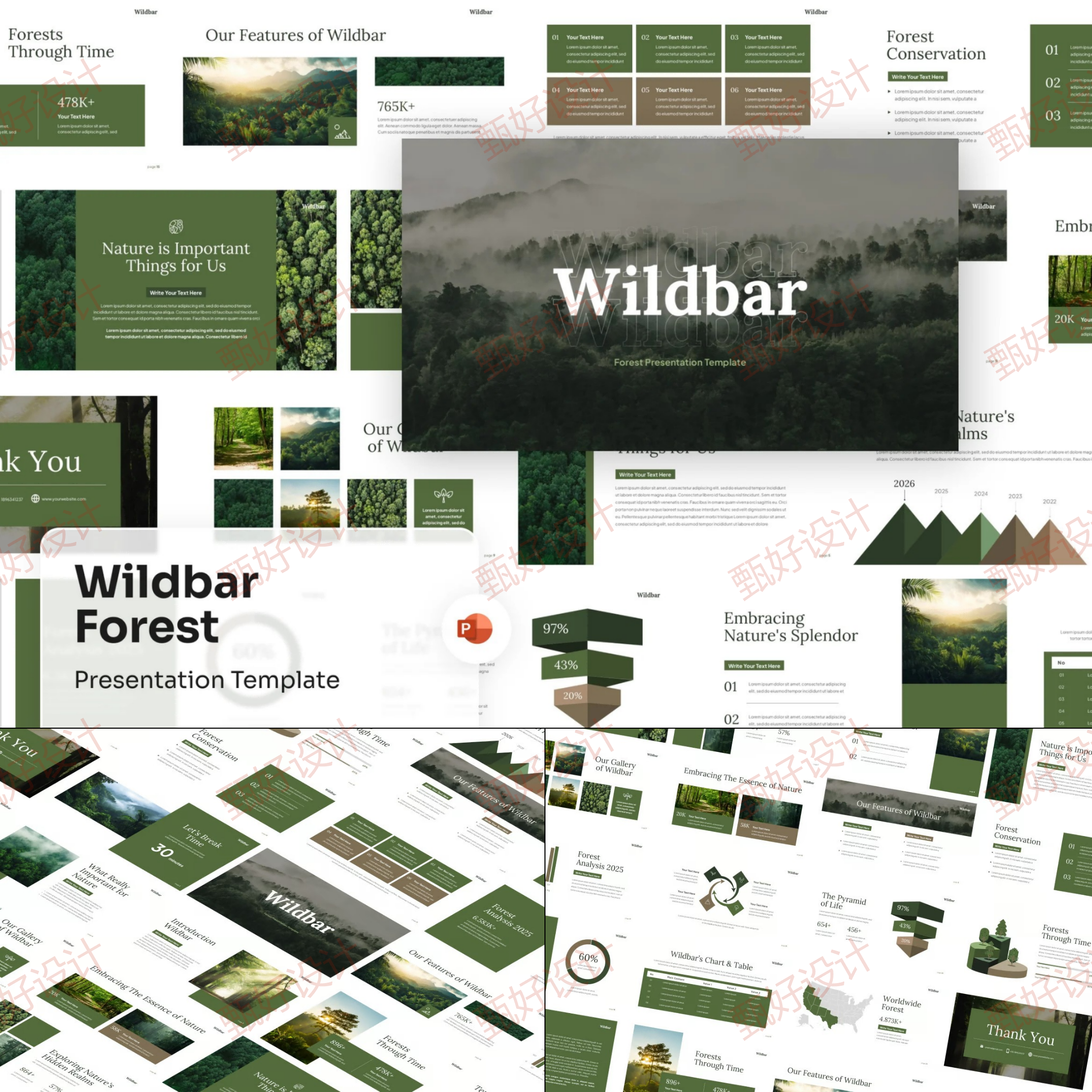 ppt模板生态森林保护绿色环保教育培训宣传品牌推广营销投资1235,商务/设计服务,设计素材/源文件,淘宝优惠券,粉丝福利购,淘宝优惠卷