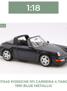 NOREV 1/18 保时捷 Porsche 911 Carrera 4 Targa 1991  深蓝色