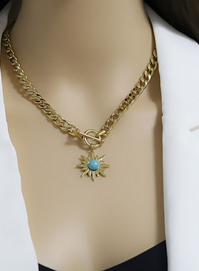 日韩项链女小众设计感短毛衣链