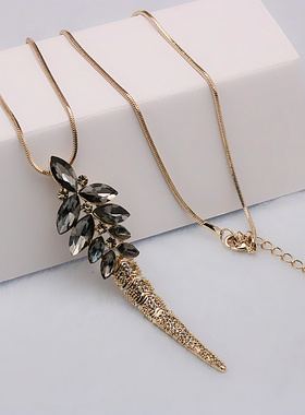 韩版挂件长款水晶项链衣服配饰