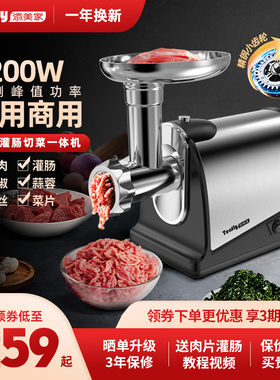 Tenfly电动绞肉机家用大功率多功能商用绞肉馅小型自动灌香肠腊肠