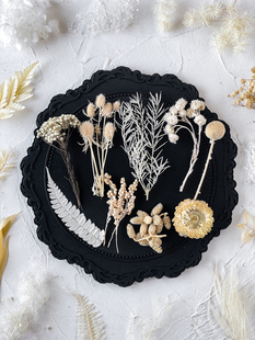 白色永生花戒指材料包diy迷你干花束植物标本伴手礼贺卡片装饰