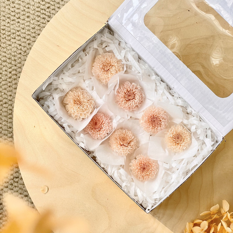 花纪进口永生花乒乓菊DIY保鲜