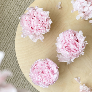 【花纪】永生花diy包花束推荐尺寸A级出口3朵装国产大号芍药10cm