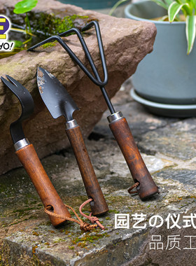 日本木柄园艺盆栽多肉铲种花工具