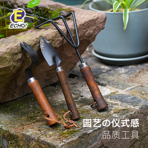 日本木柄园艺盆栽多肉铲种花工具