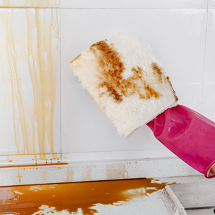 日本进口厨房洗碗布抹布人造丝不沾油清洗灶台油烟机百洁布清洁布