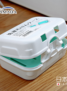 日本进口YAMADA香皂盒带盖浴室沥水肥皂盒旅行卡扣锁扣防尘收纳盒