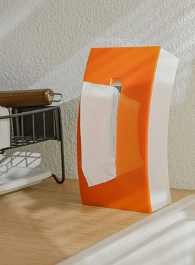 ISETO日本进口纸巾盒客厅茶几收纳盒分格竖放纸巾厨房收纳抽纸盒