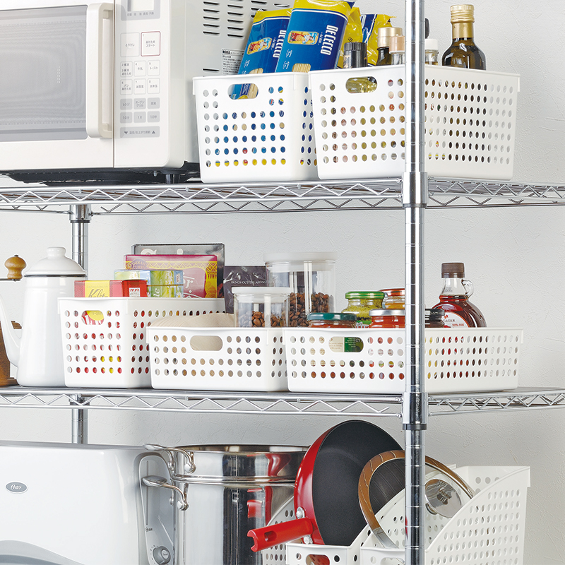 日本进口inomata塑料整理收纳篮