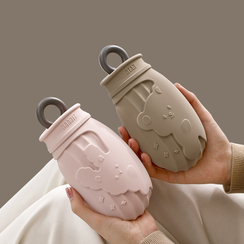 热水袋注水热敷专用小号加厚防爆被窝脚手暖水袋暖肚子附针织外套