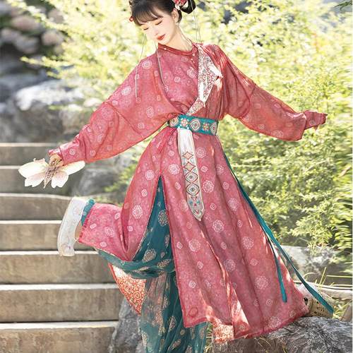 轻汉坊唐制圆领袍刺绣灯笼裤