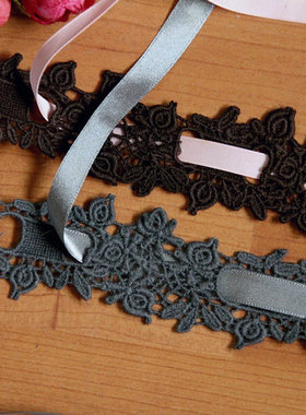 81D 日单 2色入 花儿可窜丝带棉线水溶宽花边4公分宽5.6元1米