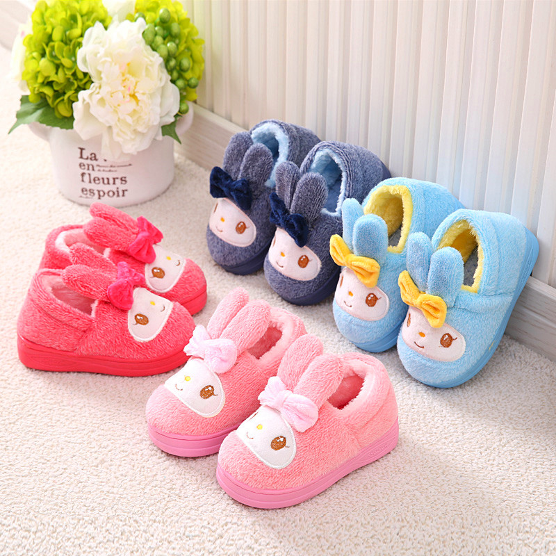 Chaussons enfants en suède pour hiver - semelle caoutchouc - Ref 1008609 Image 3