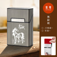 20-pack aluminum alloy thick cigarette box for men, portable high-end, flip lid, soft and hard package, pressure-resistant and moisture-proof, personalized cigarette box with empty box thumbnail 8