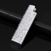 New Grasshopper lighter metal shell protective case, creative carved, personalized grinding wheel, open flame, high-end explosion-proof household thumbnail 3