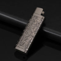 New Grasshopper lighter metal shell protective case, creative carved, personalized grinding wheel, open flame, high-end explosion-proof household thumbnail 4