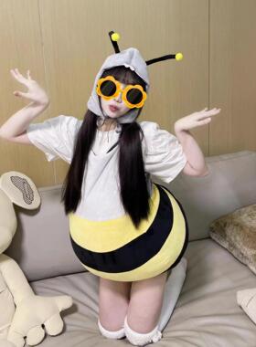 蜜蜂人偶服sharkbee套装网红创意公仔服儿童生日礼物cos搞怪玩偶