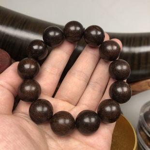 贡木沉香手串玉化龙鳞纹犀角黑油佛珠赛奇楠红月星空暗夜火焰软油
