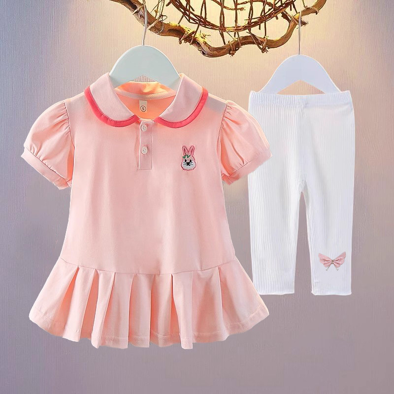女童套装夏季POLO裙衫可爱休闲图片