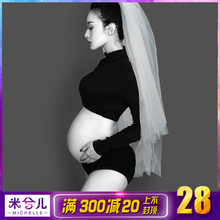 508新款影楼孕妇照服装简约黑白居家风孕期拍照衣服孕妈写真艺术
