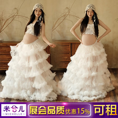 孕妇拍照服装韩式可爱网纱蛋糕裙