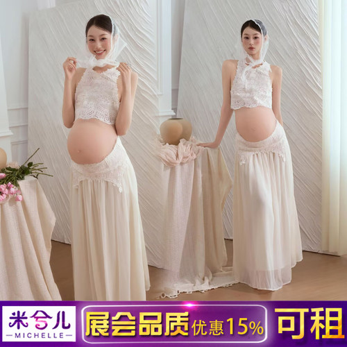 4081影楼孕妇小清新蕾丝套装租