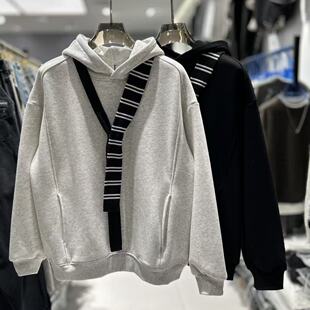 卫衣1775 加绒阔版 CYC潮牌穿搭领带领巾情侣款 小众复古细围巾冬季