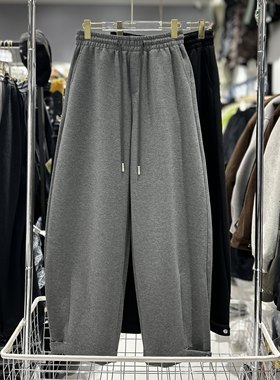 CYC潮牌25冬季加绒加厚休闲卫裤男立体压褶宽松弯刀阔腿长裤9393