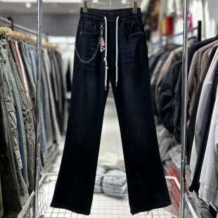 CYC潮牌美式黑色牛仔裤男士26春款cleanfit复古水洗窄版微喇裤588