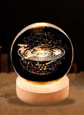 3D雕刻晶发光星空灯一鹿水有你小夜气氛灯送女球孩灯TXB男生生日