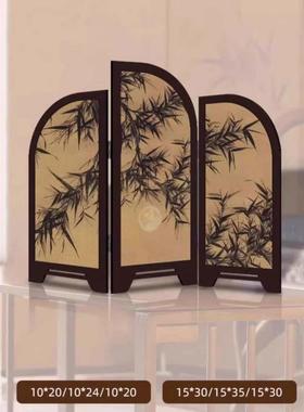 墨图84516478桌竹面屏风饭摆件中国风茶室厅装饰画画斗柜视柜餐柜