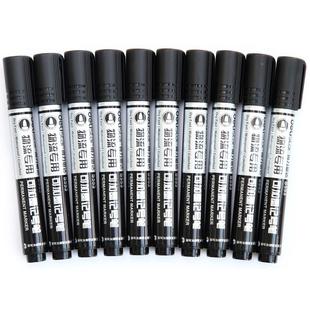 得大Deli 得头油性记号笔S553粗黑色防水不掉色彩色红蓝色粗头粗