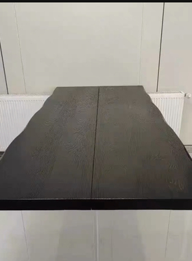 碳化松木板桌板现代风桌面板黑色原木板设计师餐桌书桌实木板