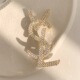 V字母胸针高档女高级设计感小众别针西服配饰新款 胸花锆石
