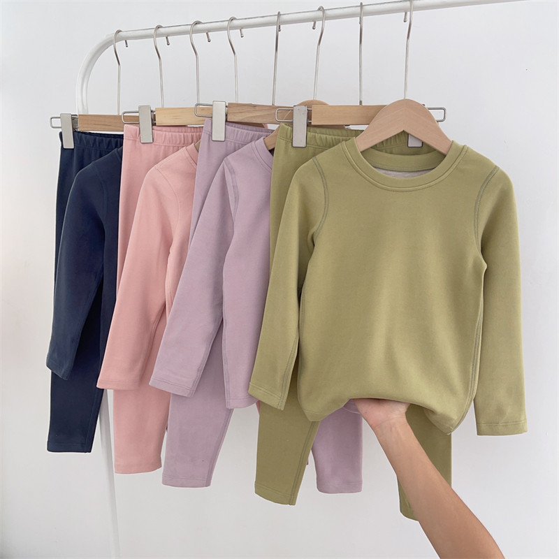 【保暖舒适】儿童家居服中大童内衣套装男童睡衣女童保暖打底秋冬