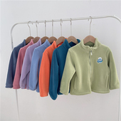 儿童摇粒绒外套女童上衣宝宝夹克男童棒球服春秋款 校服神器