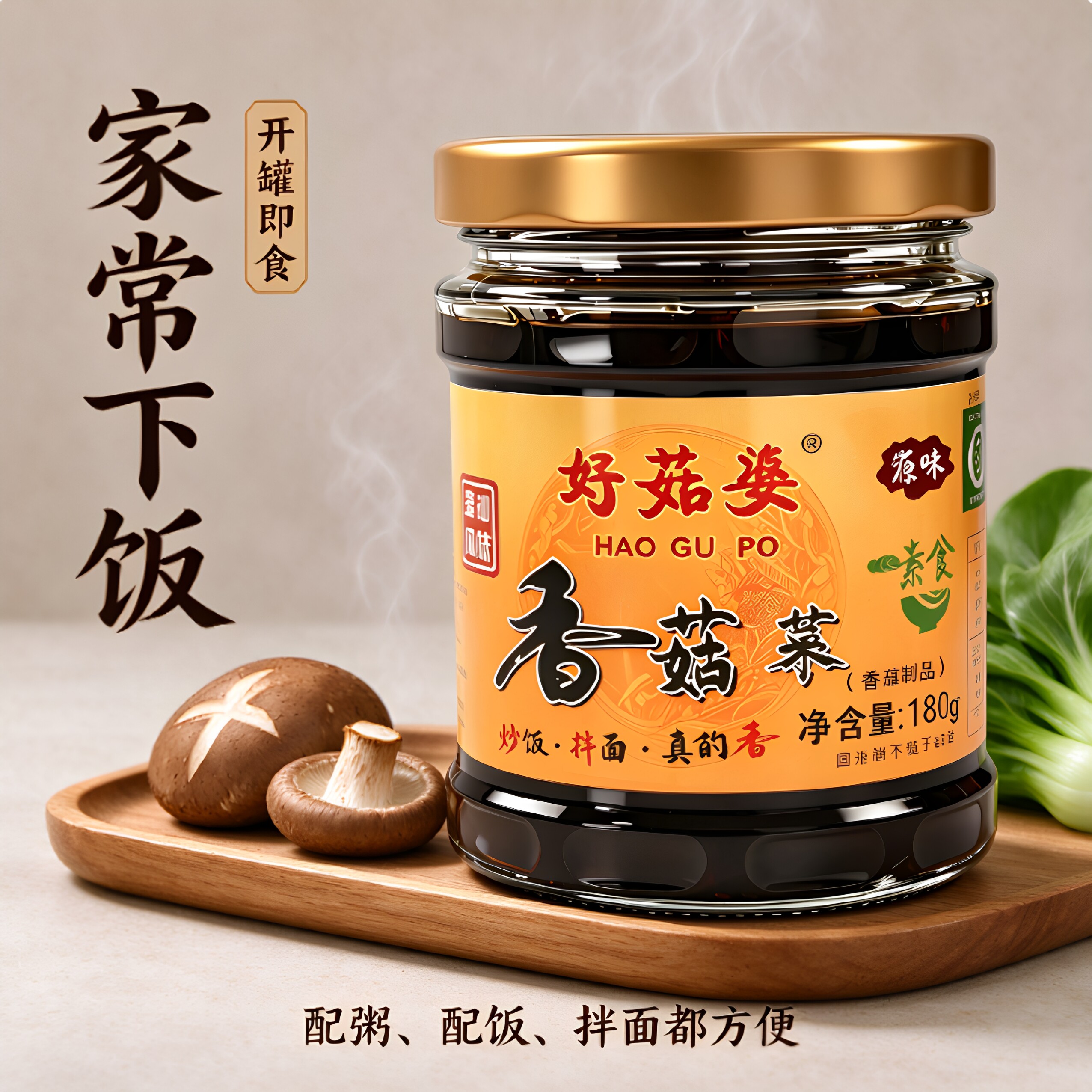 好菇婆香菇菜180g下饭菜特产熟食即食开胃菜早餐配粥拌饭酱菜