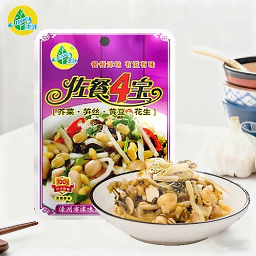 津味佐餐4宝四宝大包装140克即食下饭小菜花生笋片开胃菜