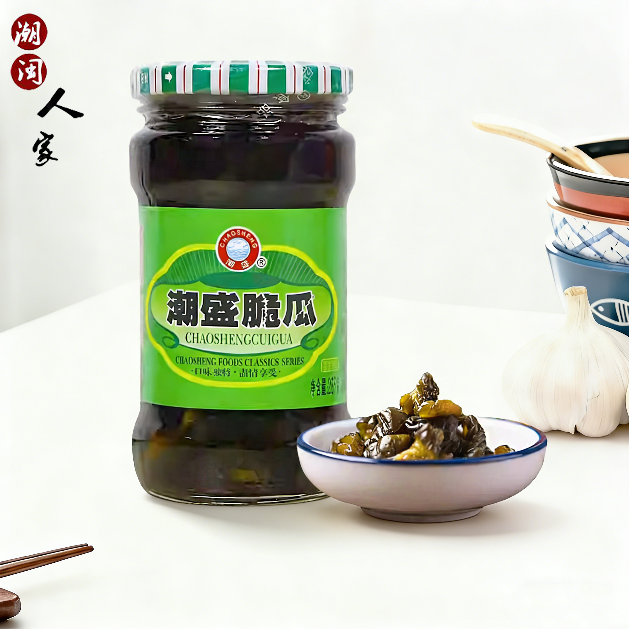 潮盛脆瓜285克正宗潮汕特产开胃酱瓜酱菜咸菜下饭菜腌制小菜罐装