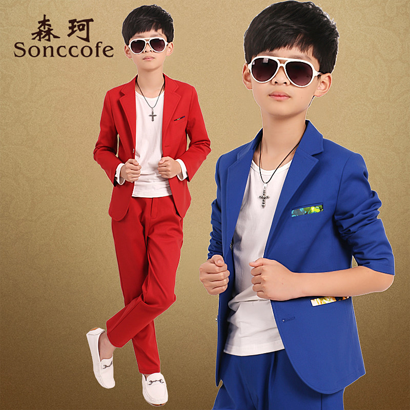 男童西装套装春秋新款男孩西服主持走秀小西装中大童帅气外套韩版