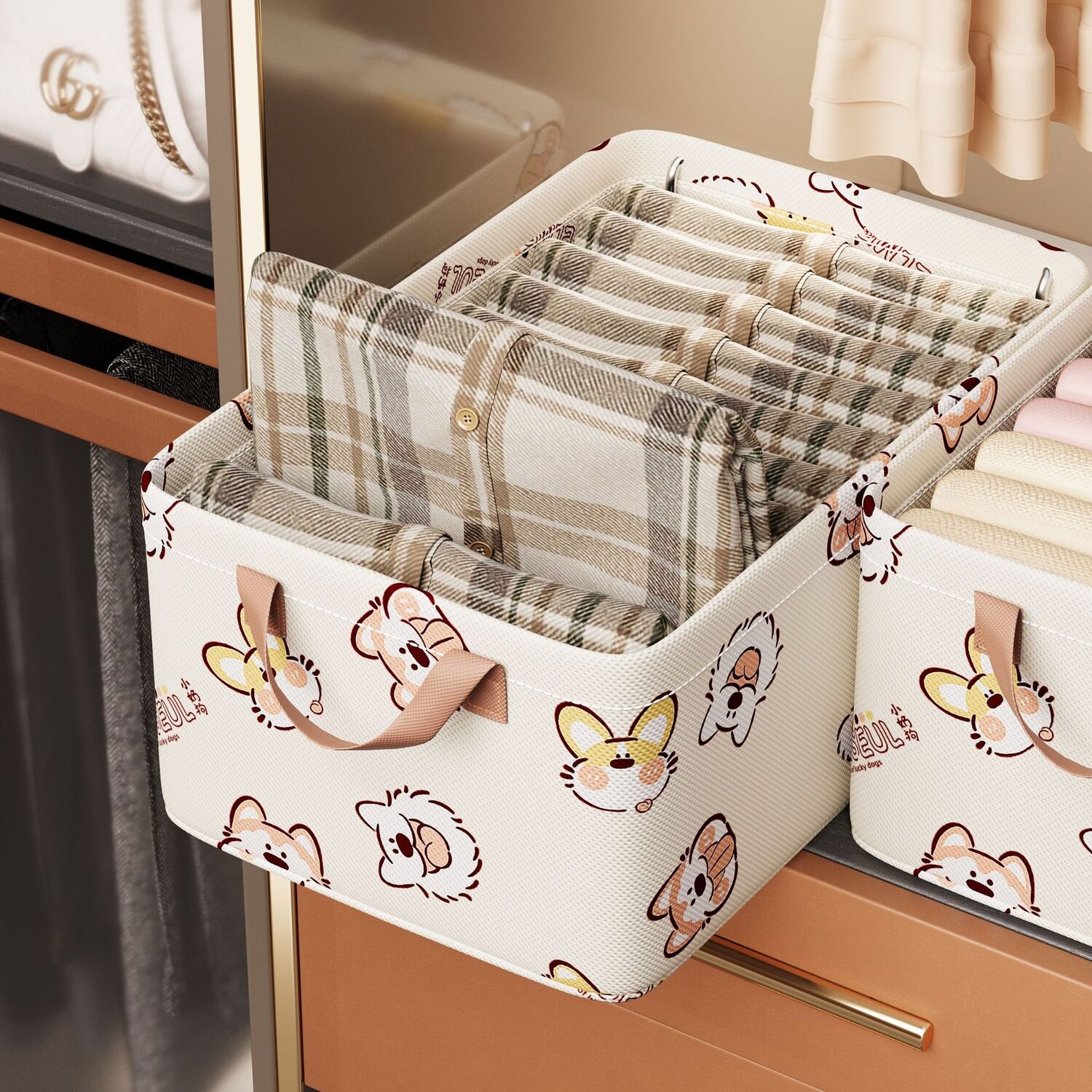 卡通家用卧室大容量收纳盒衣物整理盒衣柜抽屉式衣服裤子袜收纳箱