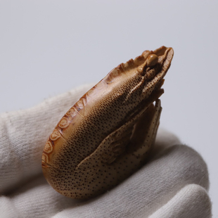 山宁竹舍 齐东精工手作写实竹根雕青岛大虾把件挂件